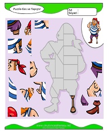 Puzzle Kes Yapıştır Çalışma Sayfaları